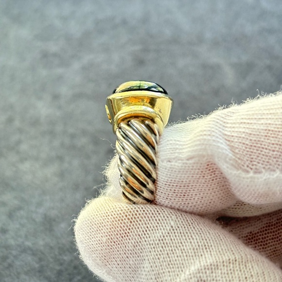David Yurman 925 & 14k Gold Noblesse Ring with Black Onyx 5.5 - Picture 6 of 10